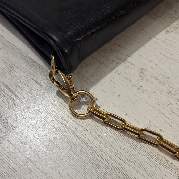 Tory Burch Black and Gold Reva Clutch - Picture 14 of 17